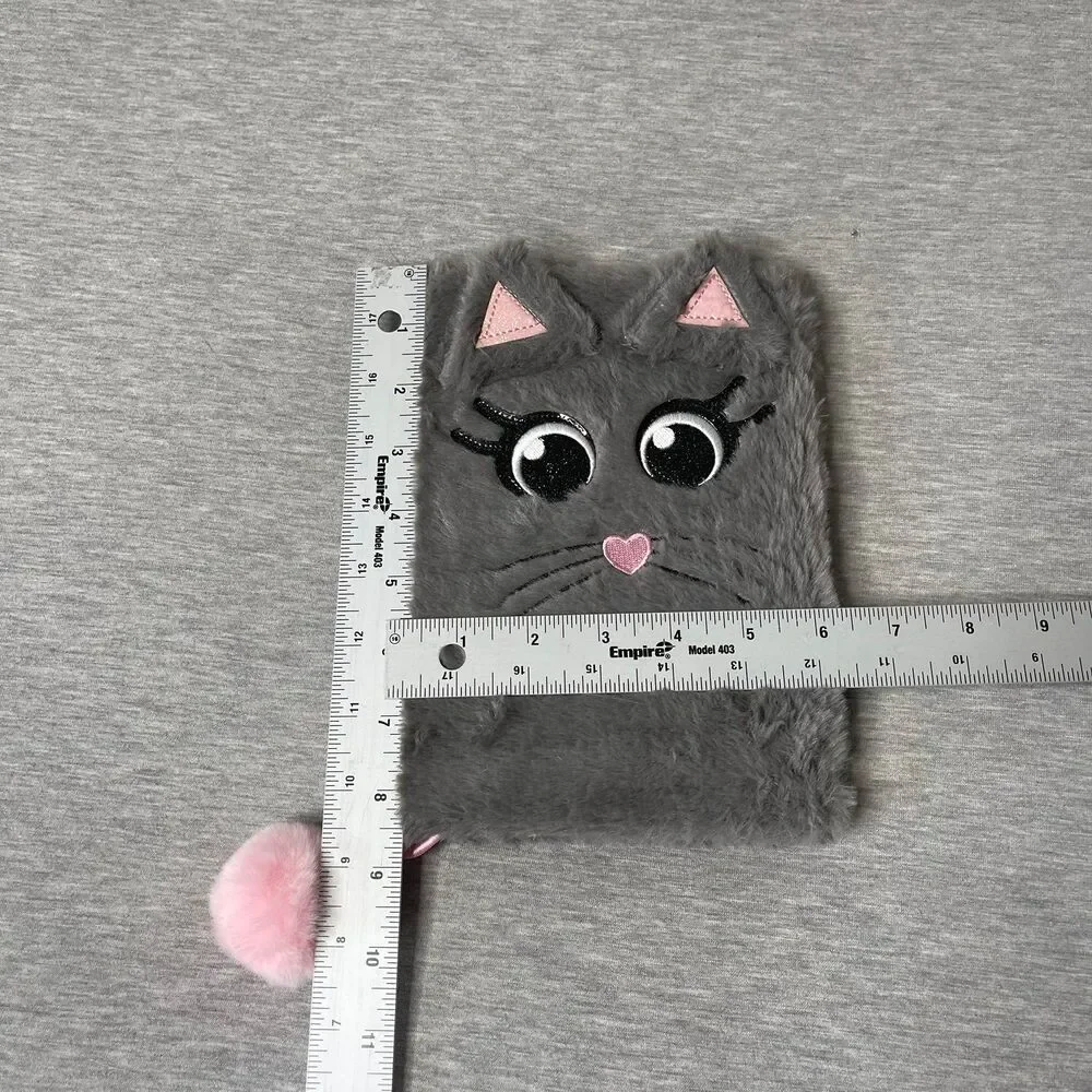 Justice Girl’s Cat Fuzzy Plush Notebook Journal Book